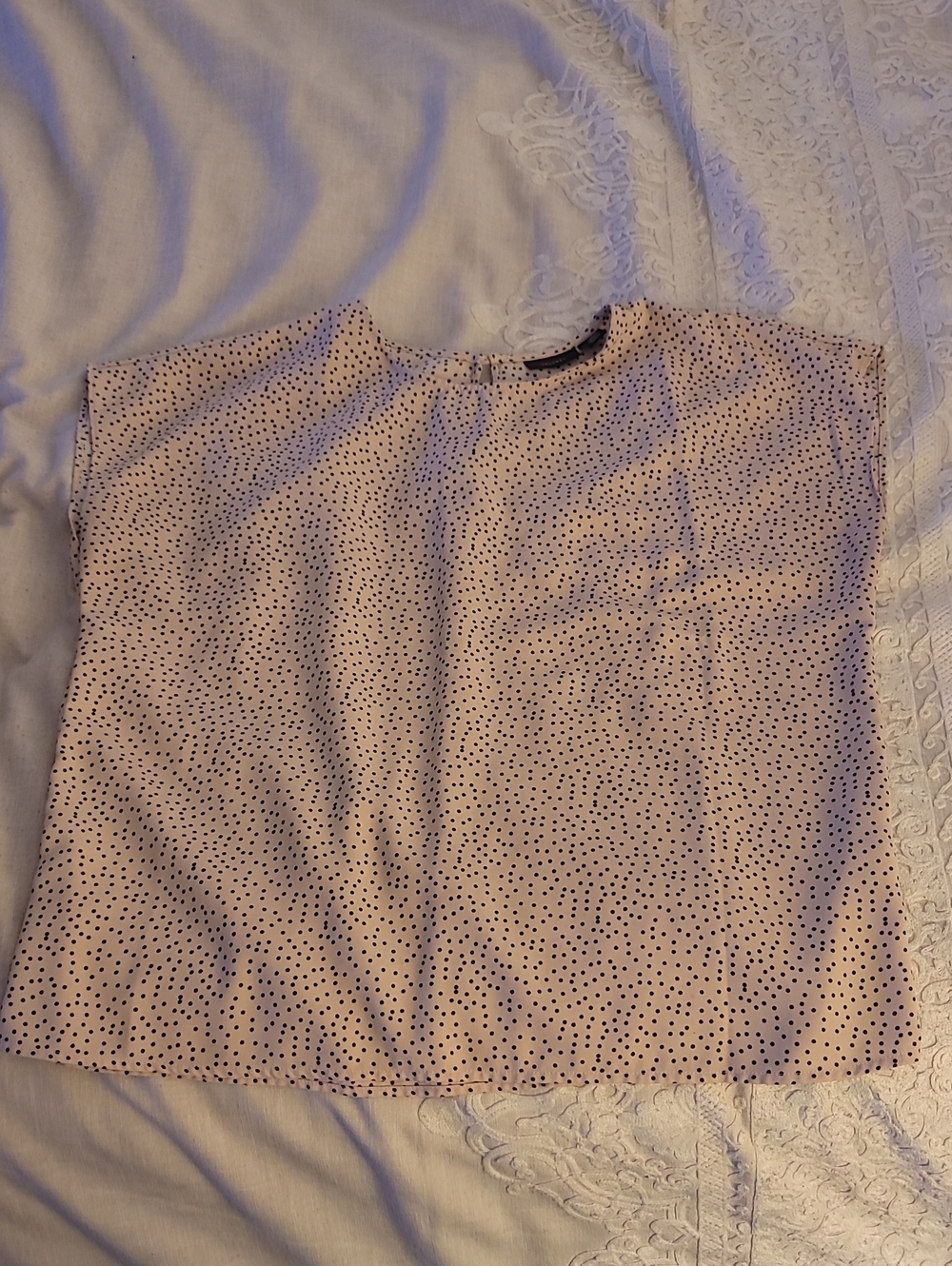 Halogen, Polka Dot Cap Sleeve Blouse - Pink, Sz XL